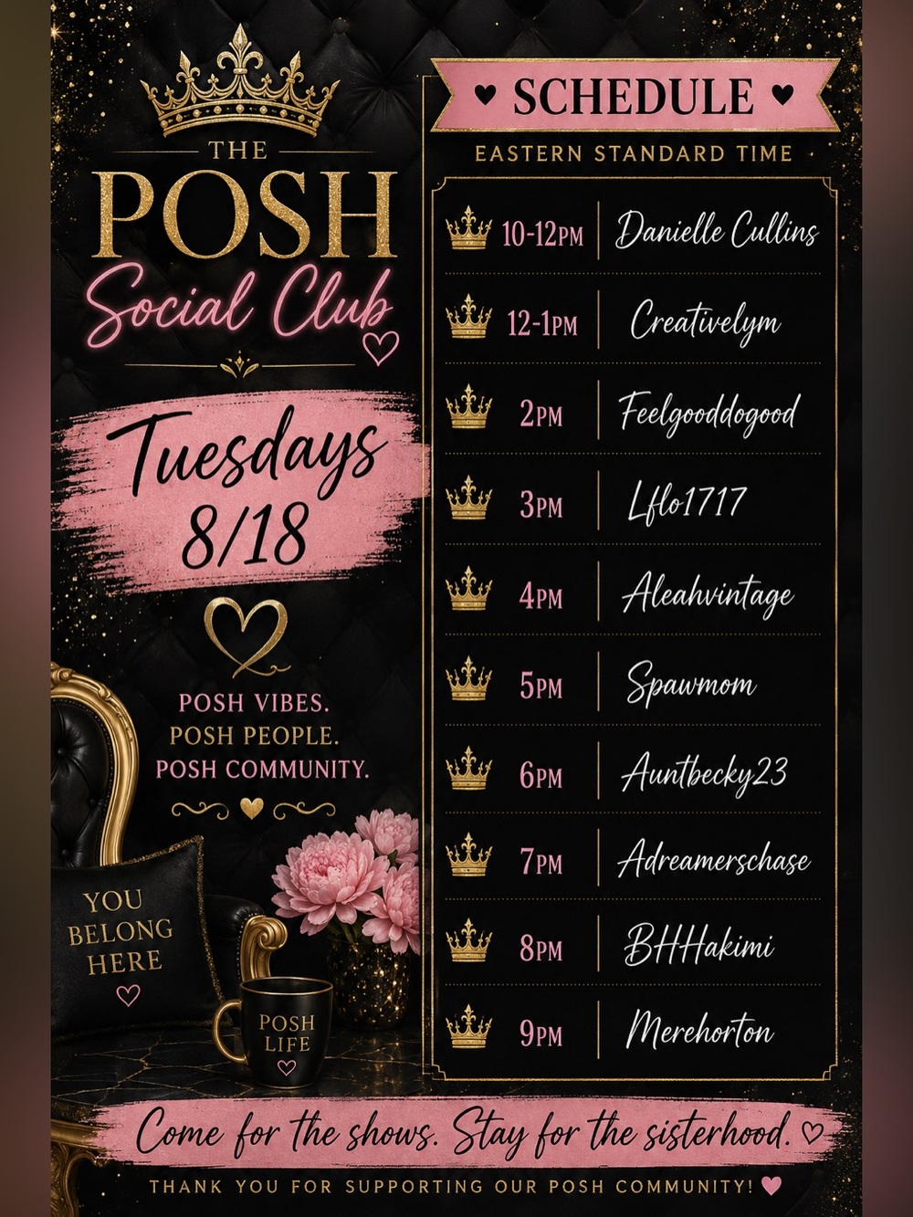 The Posh Social Club Train Show Flyer